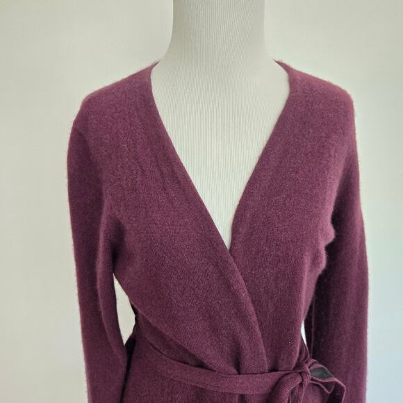 Pendleton Plus Cashmere Cardigan Tie Waist Open Sangria Purple Women 1X - Picture 4 of 13